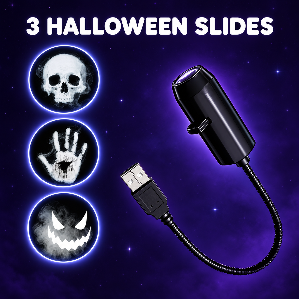 Projector with 3 Halloween slides