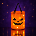 Glow Pumpkin Bucket, Smile face, lit up
