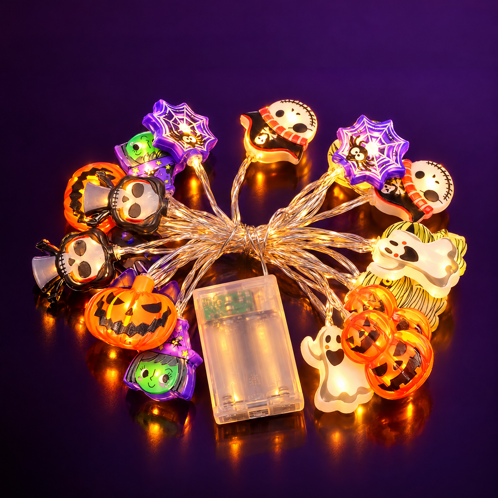 Mixed Halloween string lights with battery box